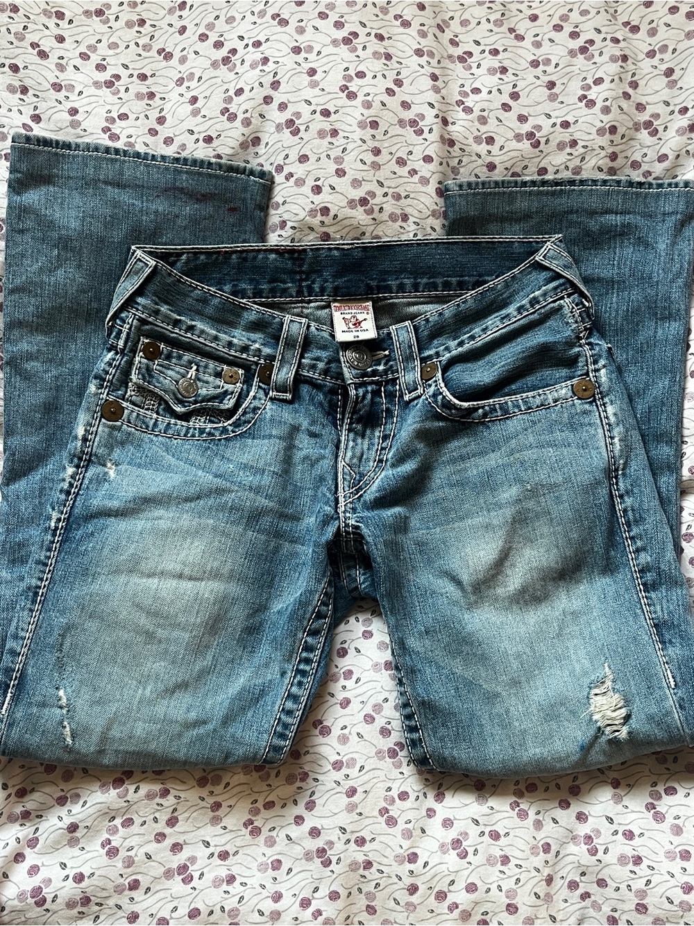 y2k true religion low rise boot cut jeans